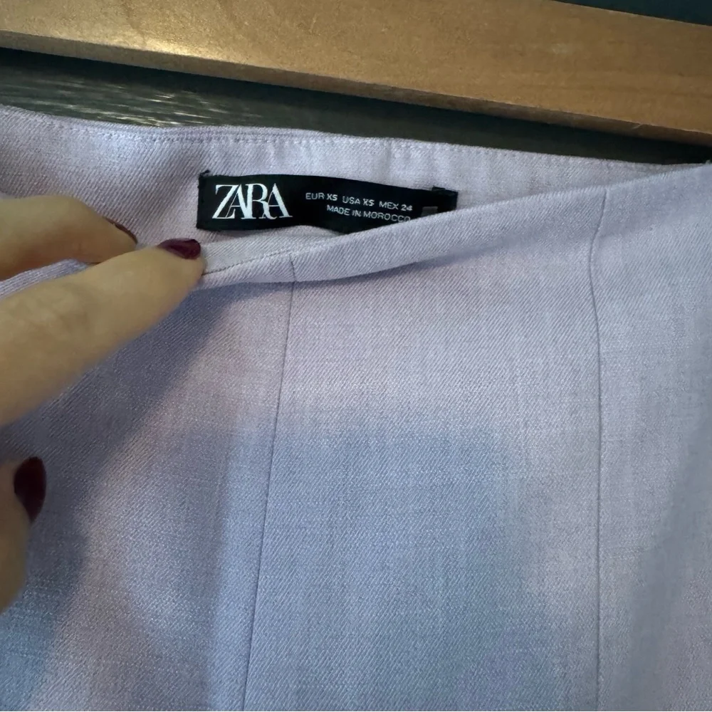 Zara Women's Cropped Flare Pants in lilac - Picture 3 of 4
